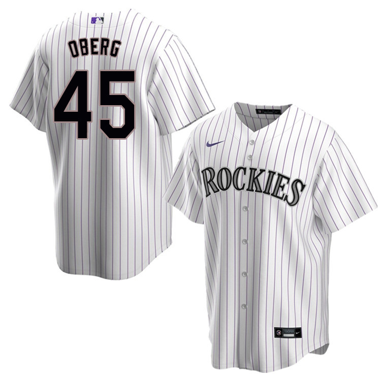 Nike Men #45 Scott Oberg Colorado Rockies Baseball Jerseys Sale-White